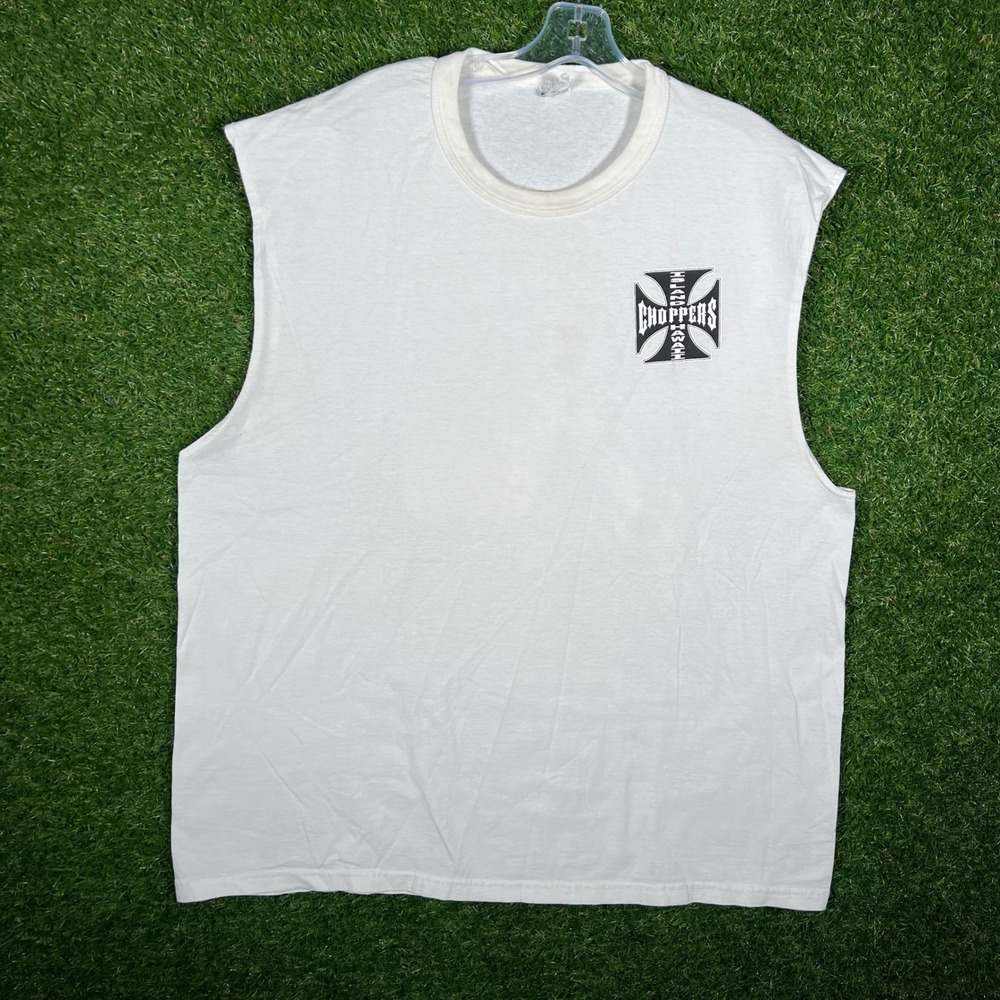 Jerzees Island Choppers North Shore Hawaii‎ Biker Muscle Tee White 2XL